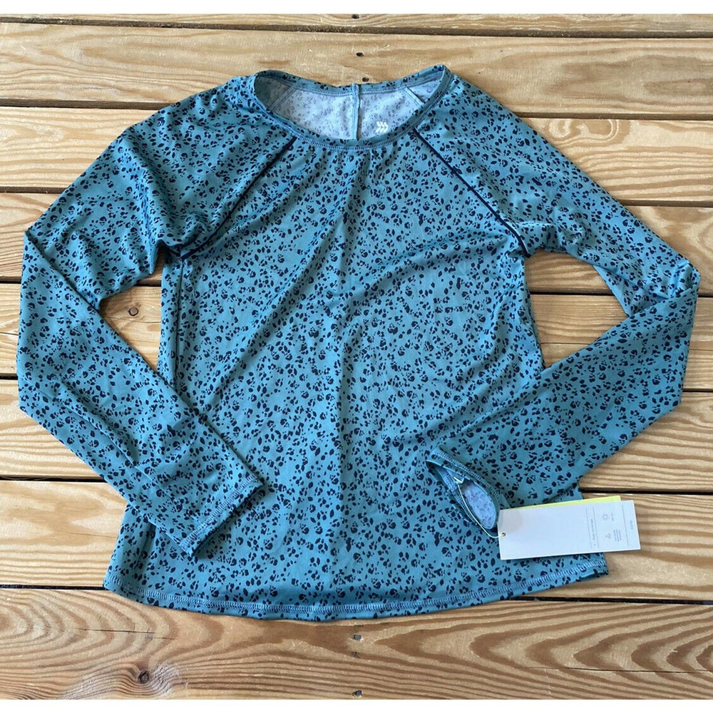 NWT All in Motion Swim Top Size Medium (8-10) Girl’s Green Long Sleeve $34.99